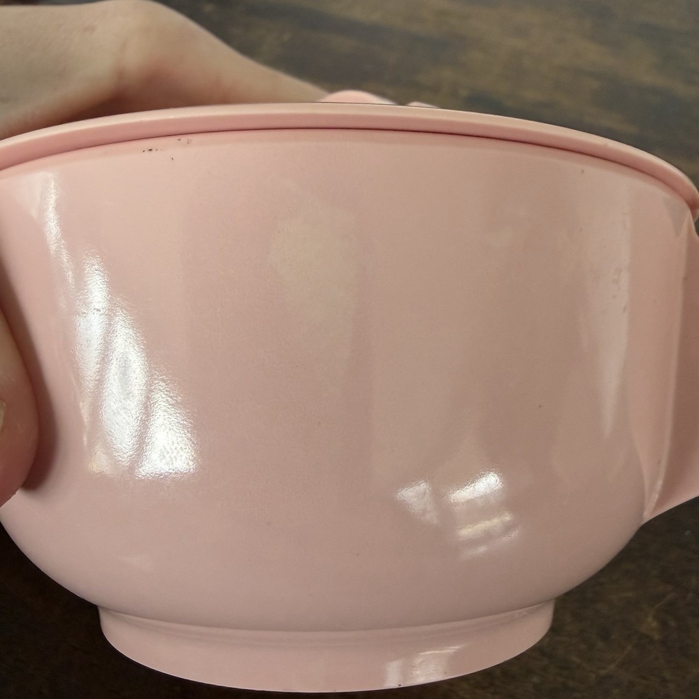 Vintage Miramar Melmac Pink Melamine Creamer Sugar Bowl & 4 Cups MCM Set - Picture 9 of 10